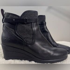 UGG Black and Gray Wedge Boots